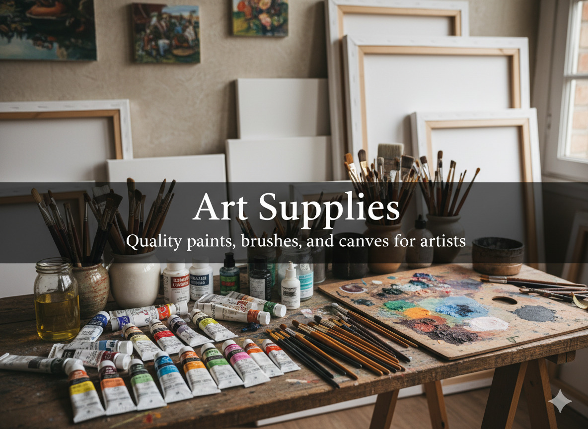 Professional art supplies selection